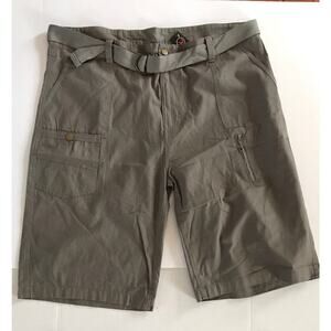 Red Face Cargo Shorts Men's Gray Workwear Walking Hiking Belt Size 44
